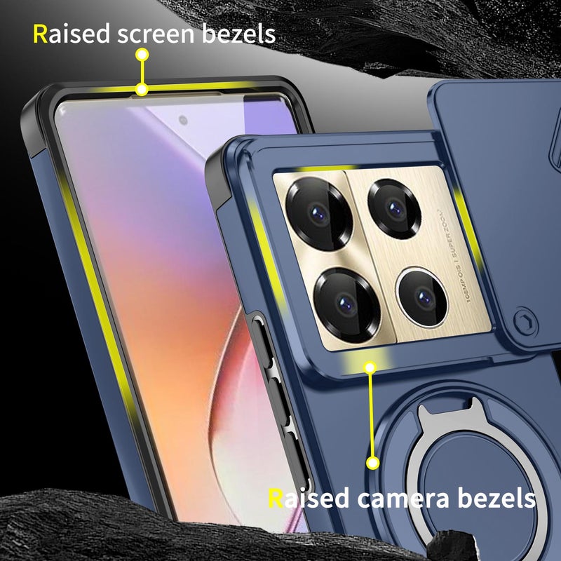 erorex For Infinix Note 40 Pro 4G / 5G Sliding Camshield Ring Holder Phone Case(Blue) - Image 5