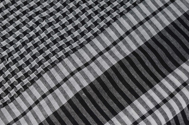 Dulhan SMALL CHECKS PATTERN UNISEX Cotton DESERT SCARF/BIG SHOULDER RUMAAL/Scarf for neck/MUSLIM SHOULDER RUMAAL/SHEMAGH/KEFFIYEH (Black and White) - Image 3