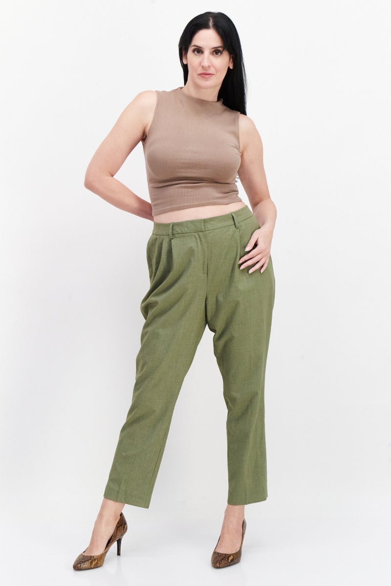 Tahari by Arthur S Levine Women Pleat-Front Cropped Pants, Caper - Image 4