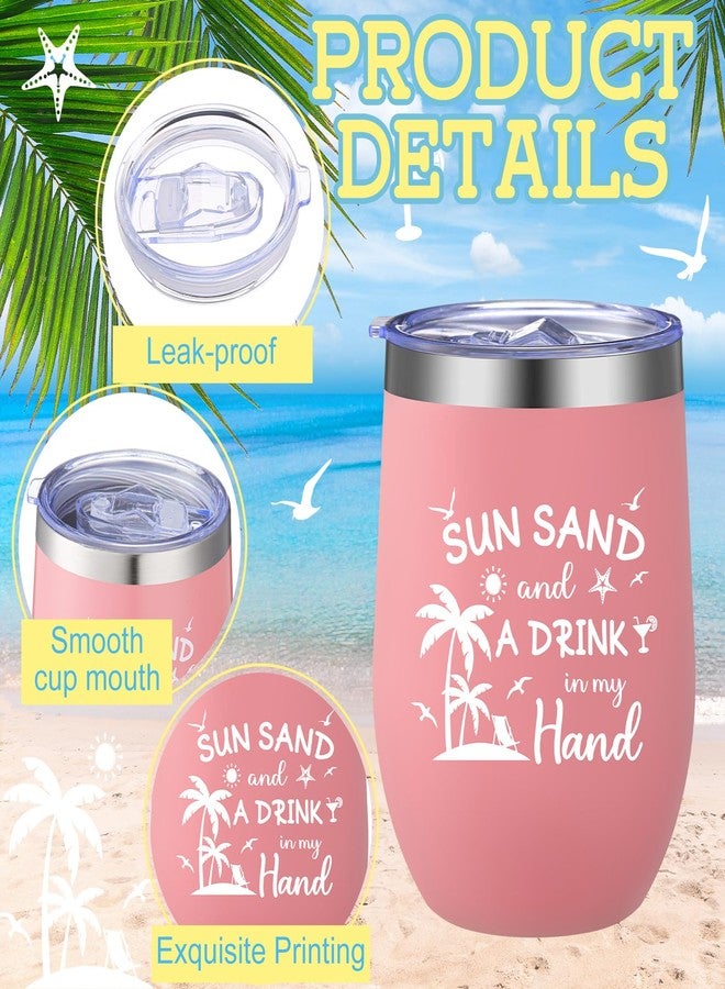 Patelai 4 Pcs Beach Girls Trip Tumbler Cups for Women Summer Beach Trip Gifts Favors Travel Gifts 12oz Vacation Cups for Friend Sister Vacation Organization - Image 3