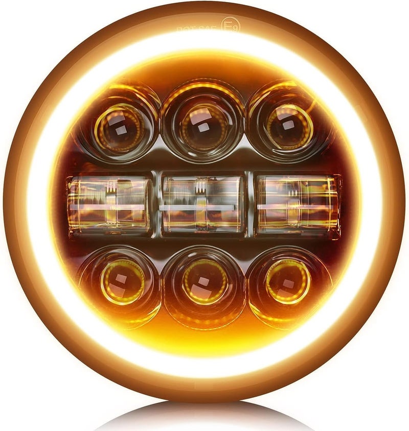 CO LIGHT 5.75 Inch LED Headlight with Halo for Motorcycle - Hi/Lo Beam White/Amber DRL - Image 1