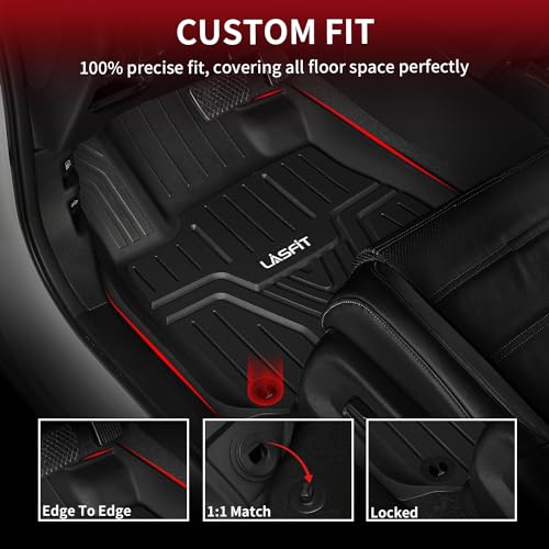 LASFIT Floor Mats Fit for Honda CR-V | CRV Hybrid Models 2017-2022, All Weather Protection TPE Car Liners, 1st & 2nd Row Set - Image 2