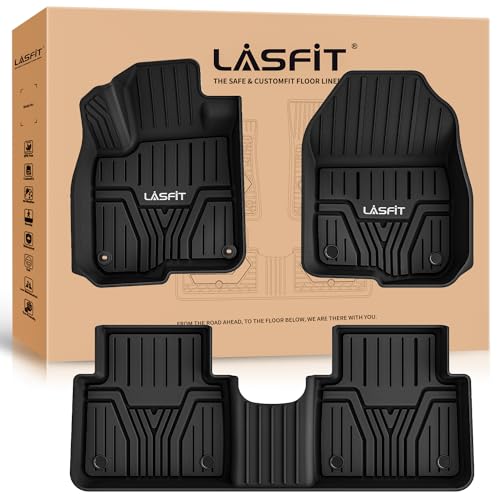 LASFIT Floor Mats Fit for Honda CR-V | CRV Hybrid Models 2017-2022, All Weather Protection TPE Car Liners, 1st & 2nd Row Set - Image 1