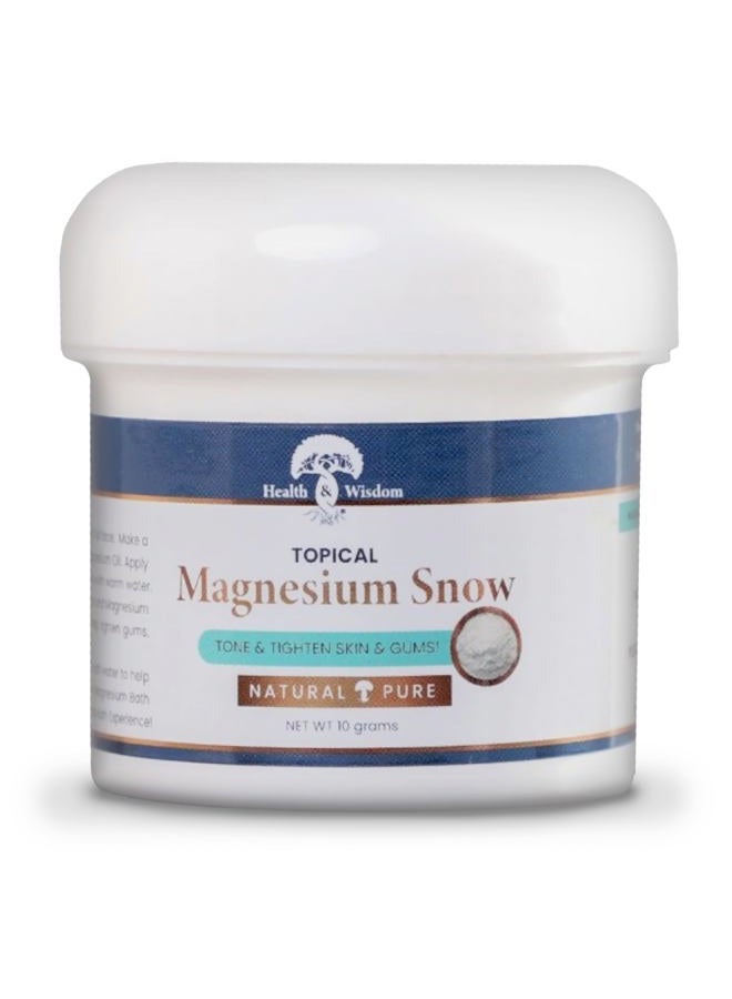 Health and Wisdom Heath and Wisdom Magnesium Snow - Magnesium Bath Soak, Magnesium Soak Bath, Magnesium Carbonate Powder, Magnesium for Bath, Calm Magnesium Powder, Magnesium Foot Soak, Magnesium for Skin - 0.35 Ounces - Image 1