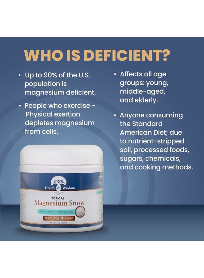 Health and Wisdom Heath and Wisdom Magnesium Snow - Magnesium Bath Soak, Magnesium Soak Bath, Magnesium Carbonate Powder, Magnesium for Bath, Calm Magnesium Powder, Magnesium Foot Soak, Magnesium for Skin - 0.35 Ounces - Image 3