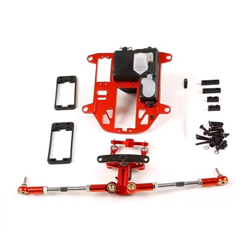 FLMLF Alloy CNC Symmetrical Steering with Equipment Warehouse Kit for 15 HPI ROFUN BAHA KM ROVAN Baja 5B 5T 5SC Rc Car Parts Red - Image 1