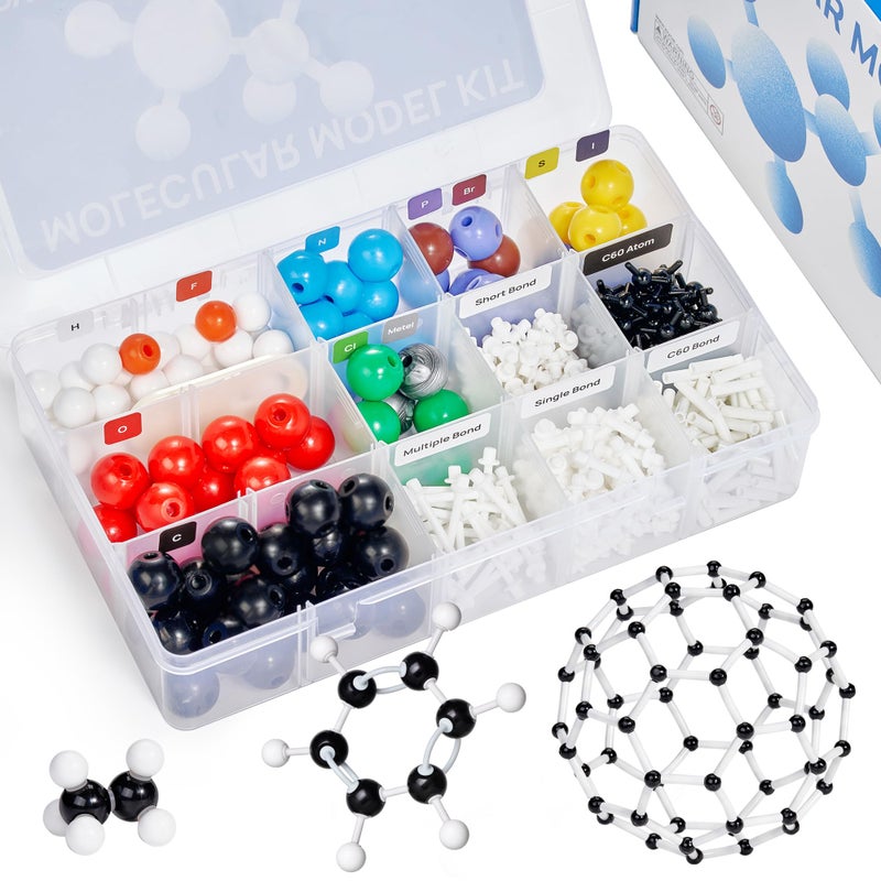 JoyCat Molecular Model Kit (404 pcs), Organic Chemistry Molecule Science Gifts for Ochem and Inorganic Students and Teachers - Image 1