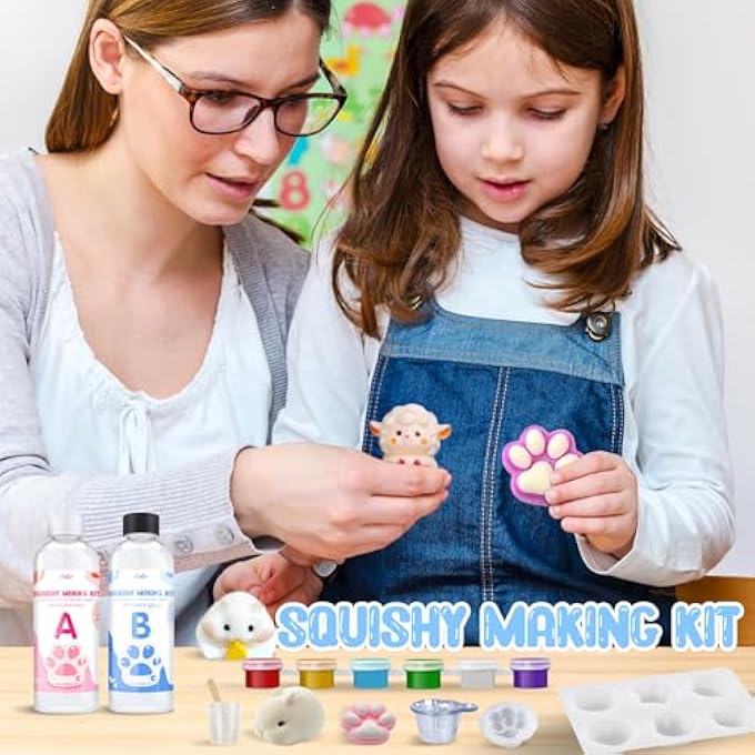 Limino Liquid Silicone Squishy Making Kit - 7oz 1:1 AB Ratio Mixed Super Soft Silicone Rubber for Squishy Maker, Perfect DIY Stress Relief Gift Making Kit for Taba Squishy, Taba Bear, Flocking Cat's Paw - Image 5