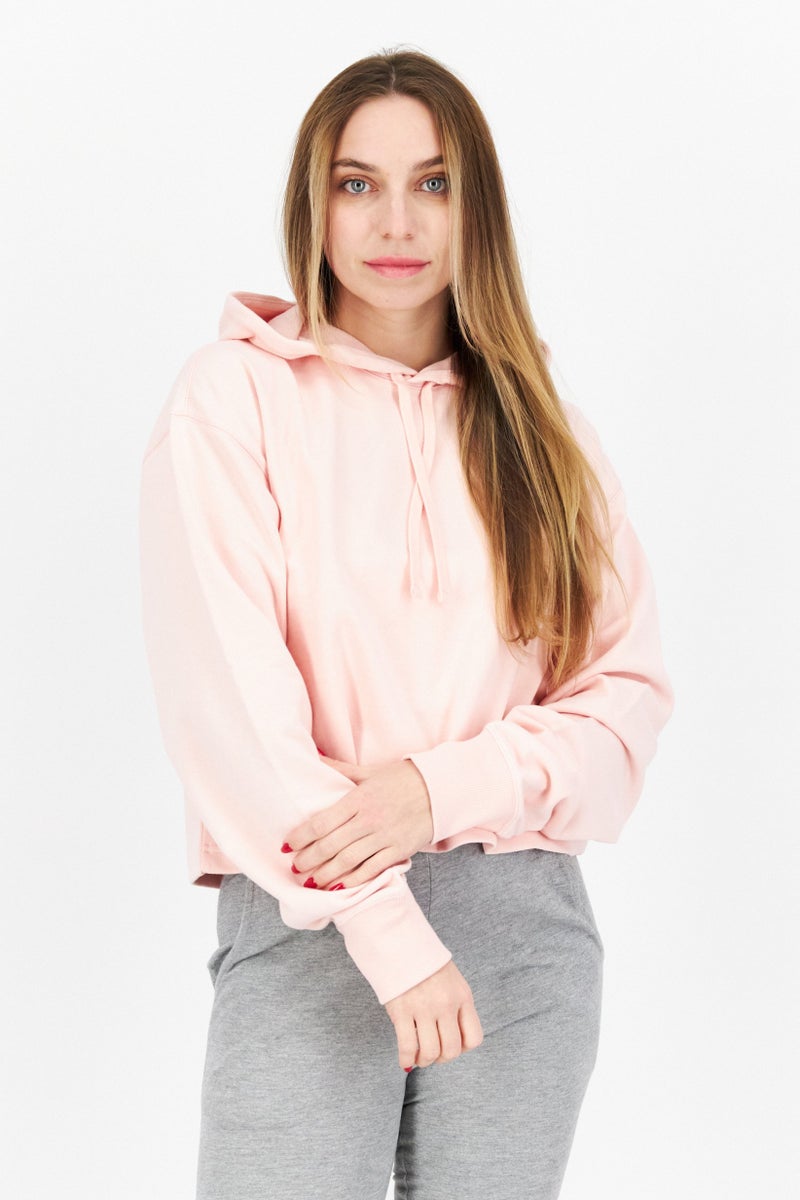 New Balance Women Sportswear Fit Brand Logo Training Hoodies, Pink - Image 1