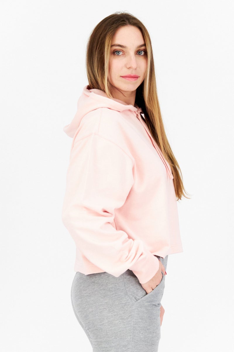 New Balance هودي رياضي نسائي بشعار العلامة التجارية، وردي - Image 2
