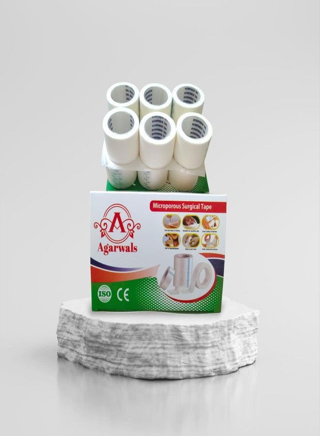 Agarwals Microporous Surgical Paper Tape 1 Inch x 5 Meters (Pack of 12) | Breathable Hypoallergenic Medical Tape for Wound Dressing & Bandage Fixing | Easy Tear, Strong Adhesion - Image 5
