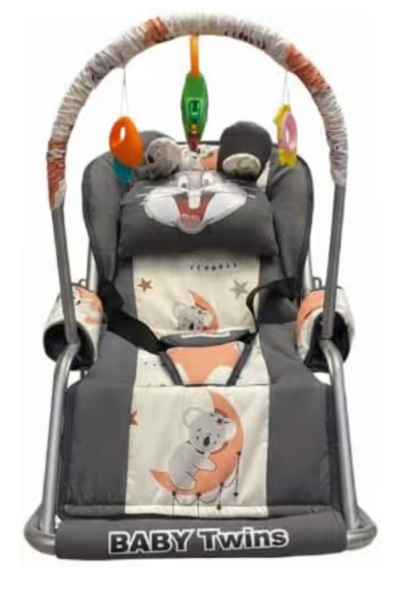 Baby Bouncer with Safety Belt and Toy Set (Navy) - Image 1