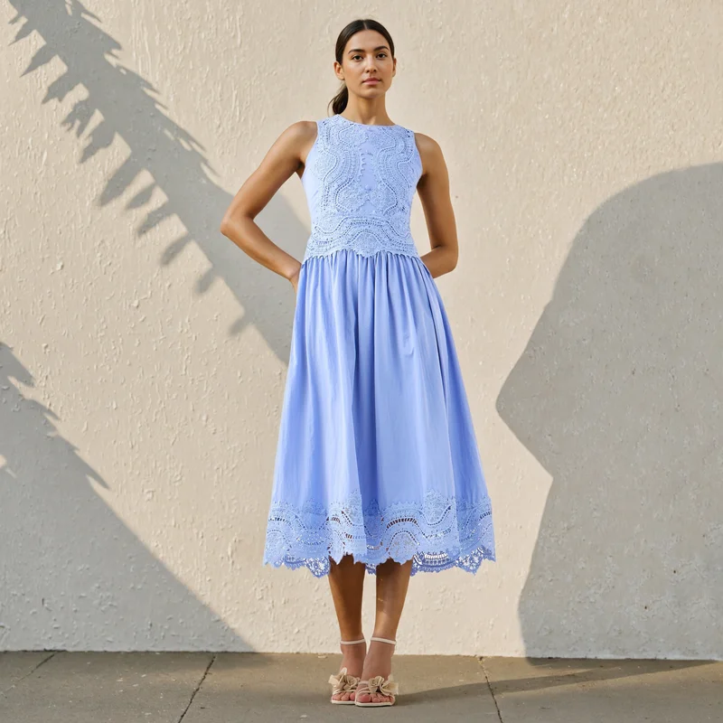 2Xtremz 2Xtremz Lace Detail Sleeveless Midi Dress