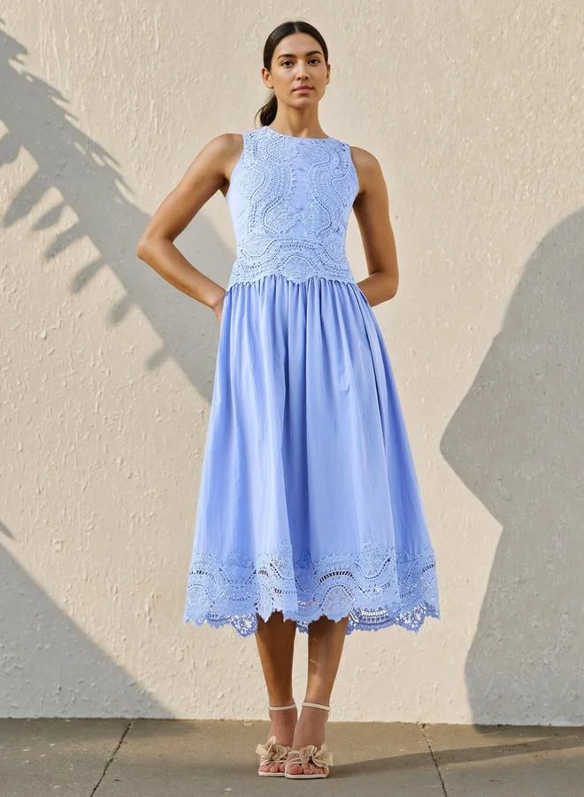 2Xtremz 2Xtremz Lace Detail Sleeveless Midi Dress