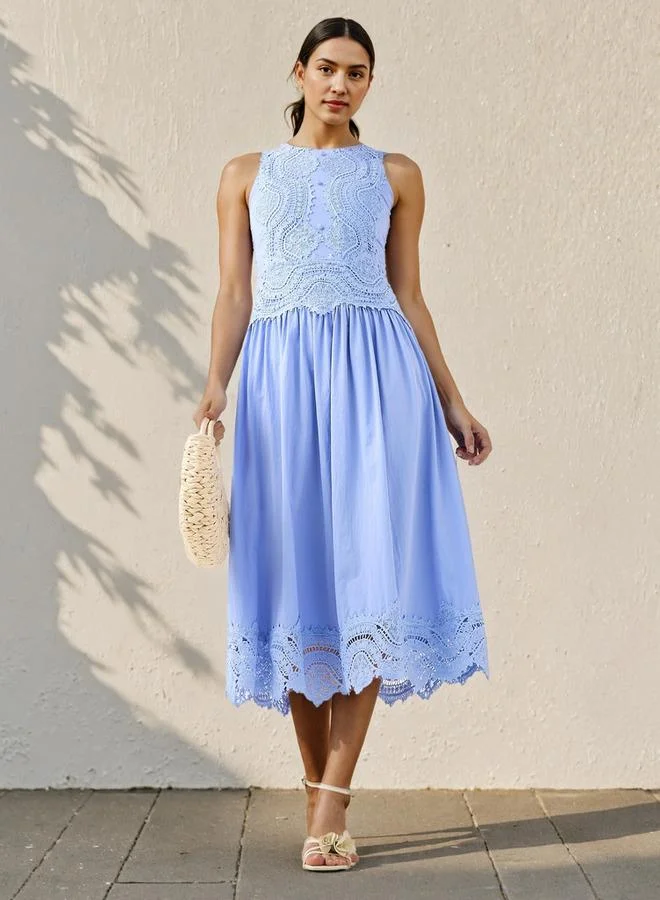 2Xtremz 2Xtremz Lace Detail Sleeveless Midi Dress