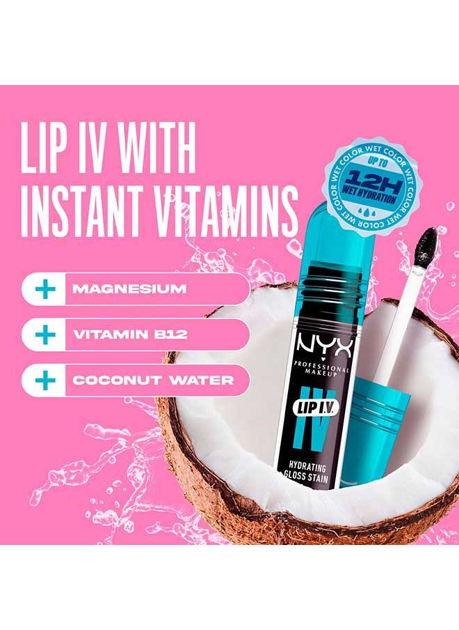NYX PROFESSIONAL MAKEUP - Lip Iv Hydrating Gloss Stain Lip Gloss Up To 12Hr Hydration High Pigment Wet Shine Finish Grape Gushin' - Image 1