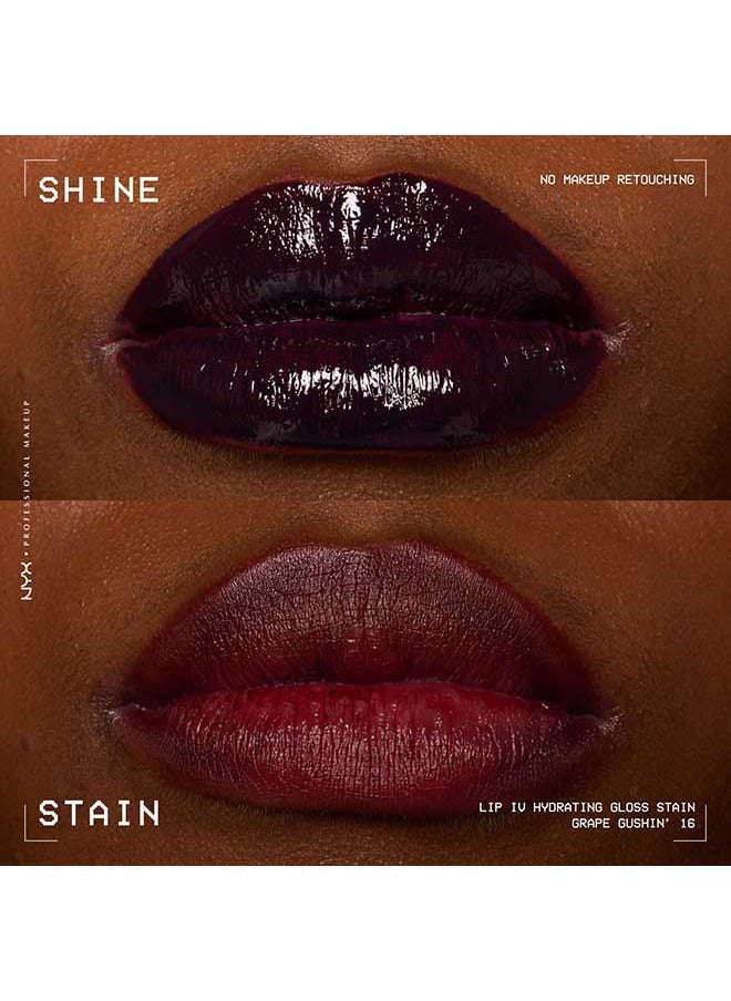 NYX PROFESSIONAL MAKEUP - Lip Iv Hydrating Gloss Stain Lip Gloss Up To 12Hr Hydration High Pigment Wet Shine Finish Grape Gushin' - Image 1