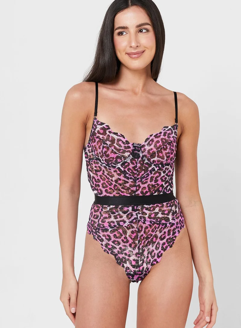 Ann Summers Printed High Leg Body