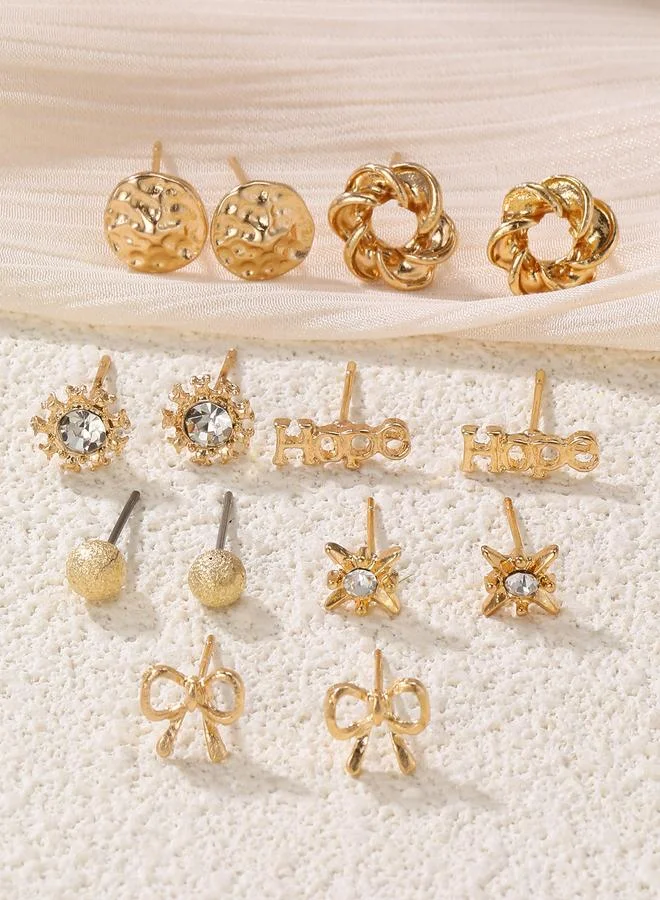 تايك تو Set of 7 - Bow Stud Earrings