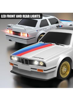 Harvestoy Harvestoy Remote Control Car 1/16 Scale RC Drift Car 2.4GHz 4WD High Speed 30+KM/H Classic Vehicle with LED Lights Drifting Tires Racing Vehicle Toys Gifts for Adults Boys, 2 Batteries, White  - Image 2