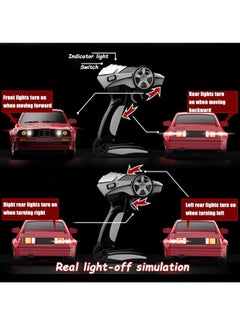 Harvestoy Harvestoy Remote Control Car 1/16 Scale RC Drift Car 2.4GHz 4WD High Speed 30+KM/H Classic Vehicle with LED Lights Drifting Tires Racing Vehicle Toys Gifts for Adults Boys, 2 Batteries, White  - Image 5