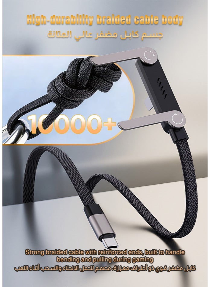 general USB C to USB C Cable 240W Fast Charging, 2-in-1 Cable with Adjustable Metal Stand, Nylon Braided 1.5M, 480Mbps Data Sync for Phone, Tablet, Laptop - Image 3