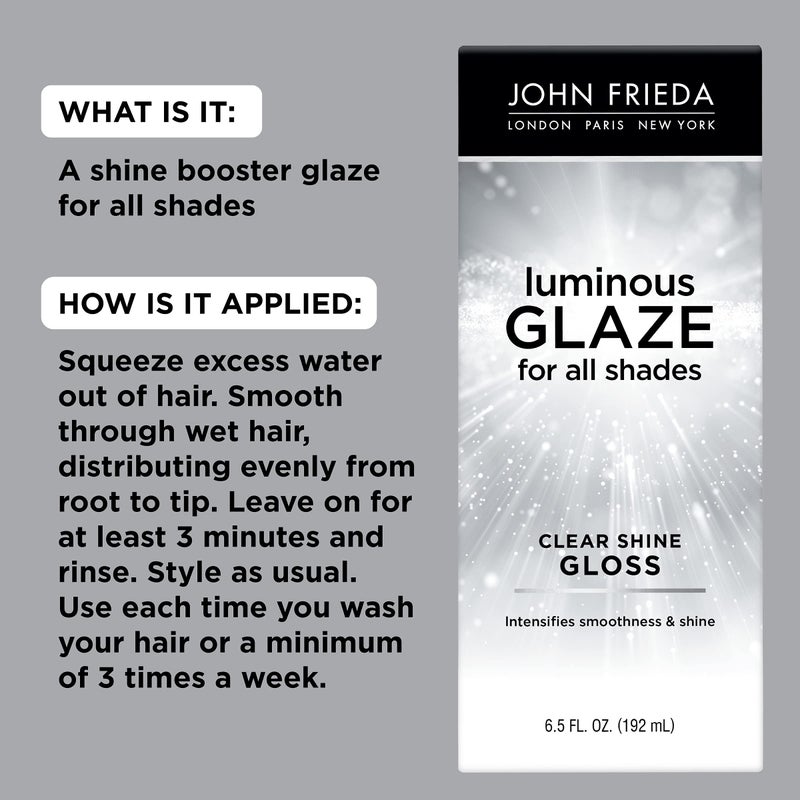 John Frieda جون فريدا لامع جليز لامع شفاف، مضاد للتلاشي، جليز غني بالألوان، آمن للشعر المعالج بالألوان، 6.5 أونصات - Image 3
