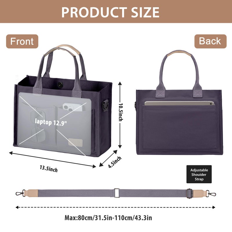 GASSDA Canvas Tote Bag for Women Crossbody Work Purse with Pockets Top Handle Handbag Satchel Bags for Travel Nurse Teacher - Image 3