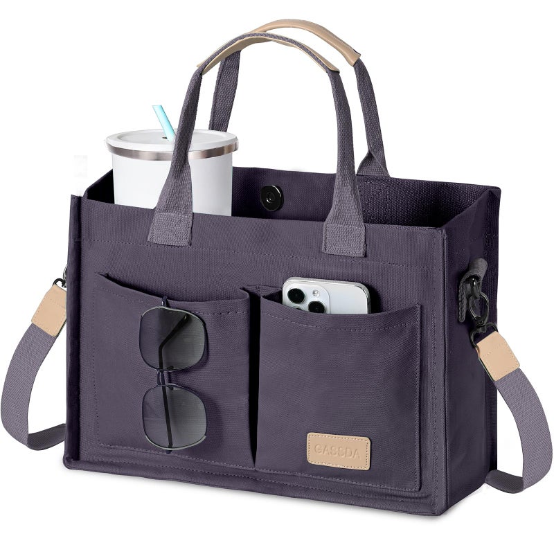 GASSDA Canvas Tote Bag for Women Crossbody Work Purse with Pockets Top Handle Handbag Satchel Bags for Travel Nurse Teacher - Image 1