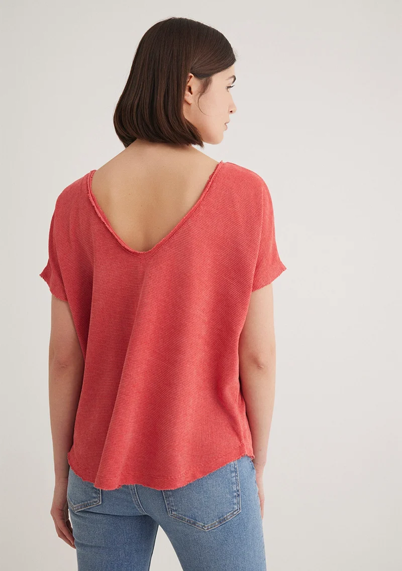 MAVI Textured Pink T-Shirt