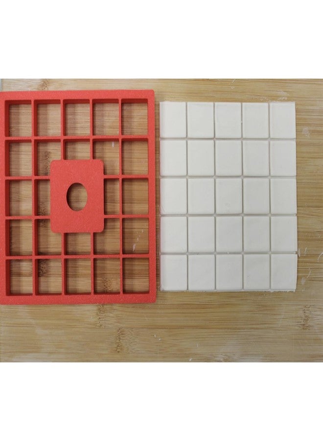 Mighty Gadget 25x1”x1"" Multi Squares Cookie Cutter (5 x 5 in) | Food Safe Material | Sturdy Design | Durable and Reusable, large, Red - Image 4