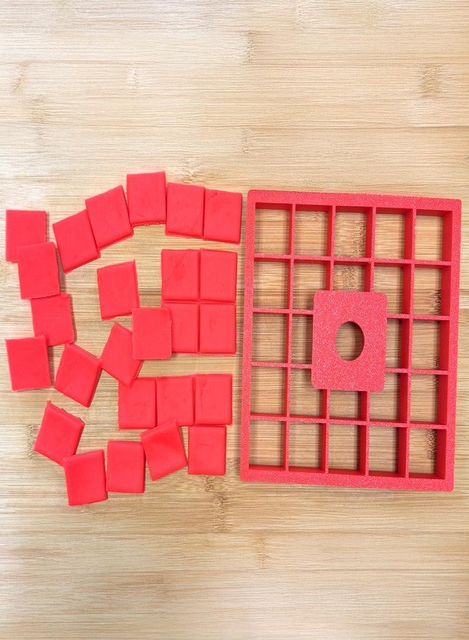 Mighty Gadget 25x1”x1"" Multi Squares Cookie Cutter (5 x 5 in) | Food Safe Material | Sturdy Design | Durable and Reusable, large, Red - Image 1