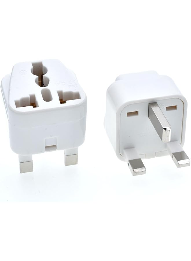 PROMASS Universal Travel Adapter Plug Type G [2 pcs] - use in the UK, Ireland, Hong Kong, Malta, Malaysia, Singapore, UAE, Saudi Arabia, Cyprus, Qatar, Bahrain, Oman, and Botswana.