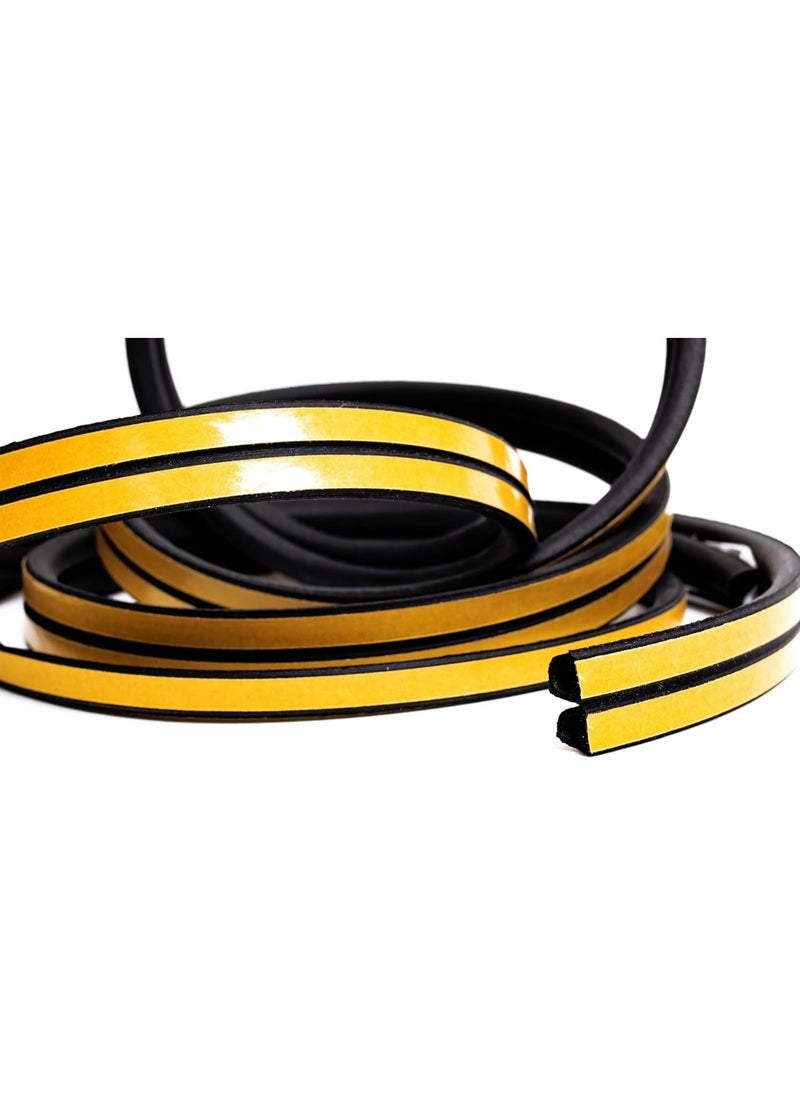 F.A.M.S Weather Stripping Door Seal, 5 Meter 2 in 1 Pack D Type for Doors and Windows, Self-adhesive Rubber Exterior Door Seal, Easy Cut to Size  - Image 4