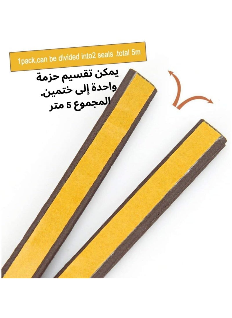 F.A.M.S Weather Stripping Door Seal, 5 Meter 2 in 1 Pack D Type for Doors and Windows, Self-adhesive Rubber Exterior Door Seal, Easy Cut to Size  - Image 2