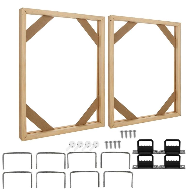 DIY Solid Wood Canvas Frame Kit 40x50cm Natural Wood Color Effortless Assembly - Sturdy Canvas Stretcher Bars for Home Studio DIY Art Projects - Image 1