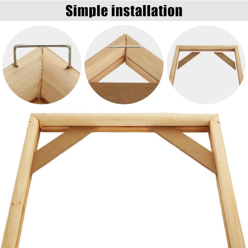 DIY Solid Wood Canvas Frame Kit 40x50cm Natural Wood Color Effortless Assembly - Sturdy Canvas Stretcher Bars for Home Studio DIY Art Projects - Image 5
