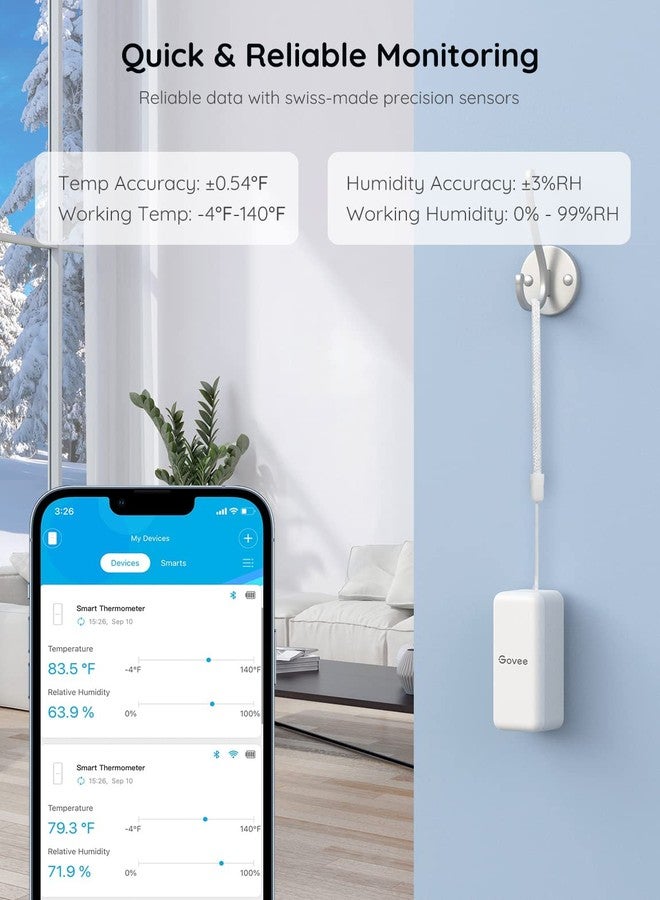 Govee WiFi Hygrometer Thermometer 6 Pack H5100, Indoor Wireless Temperature Humidity Sensor Monitor with Remote App Notification Alert, 2 Years Data Storage Export, for Home, Greenhouse - Image 4