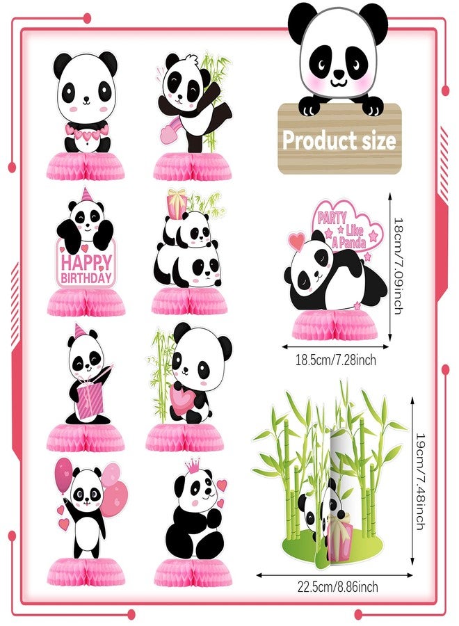 Demissle 11 Pieces Panda Party Decorations Panda Honeycomb Centerpieces Panda Party Supplies Cute Paper Table Centerpieces for Kids Birthday Baby Shower Party Table Decoration - Image 2