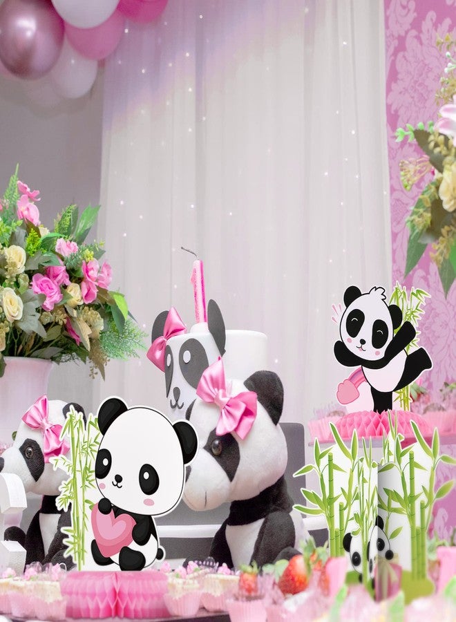 Demissle 11 Pieces Panda Party Decorations Panda Honeycomb Centerpieces Panda Party Supplies Cute Paper Table Centerpieces for Kids Birthday Baby Shower Party Table Decoration - Image 4