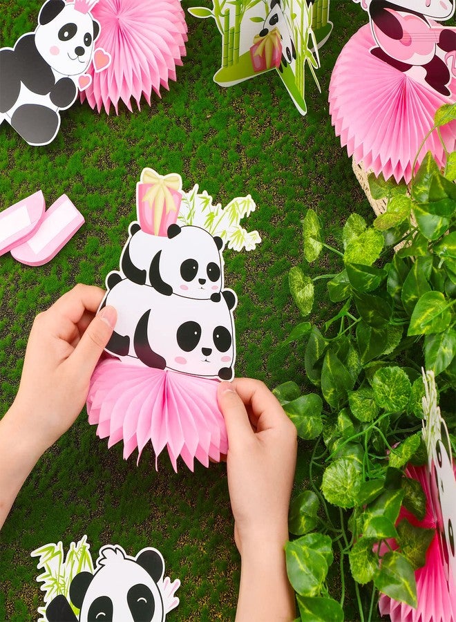 Demissle 11 Pieces Panda Party Decorations Panda Honeycomb Centerpieces Panda Party Supplies Cute Paper Table Centerpieces for Kids Birthday Baby Shower Party Table Decoration - Image 5