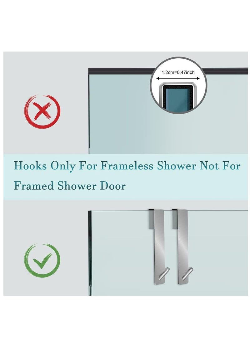 Shower Glass Door Hooks - Door Hook Hanger for Bathroom Frameless Glass Door - Glass Door Hooks - Stainless Steel No-Drilling Extended Towel Hanging Hooks (17.8cm), Silver - pzsku/ZD434ADFDEDDEA68CFCBEZ/45/_/1729326514/255da408-9d4b-4021-8fbf-4e2732f58183