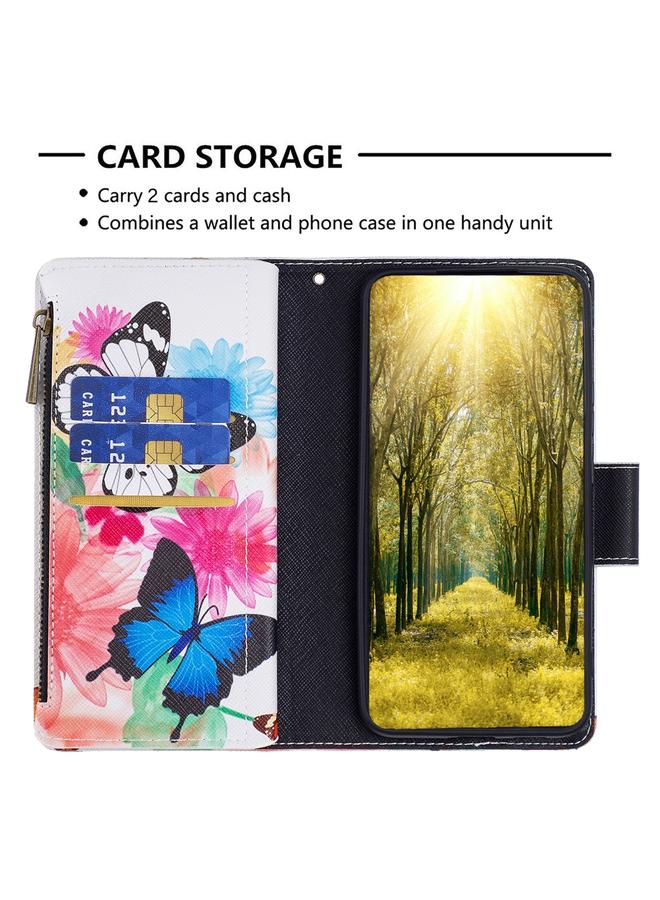 Zaboon Case For Infinix Zero X / X Pro Colored Drawing Pattern Zipper Horizontal Flip Phone Leather Case - Image 4