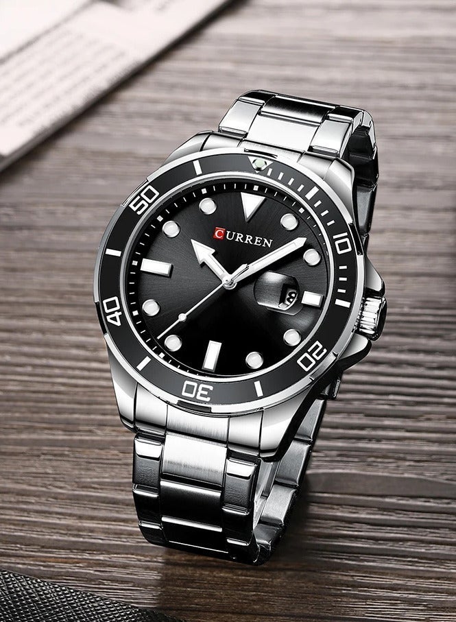 CURREN Men's Quartz Classic Wrist Watch - 47mm - Silver - Image 1