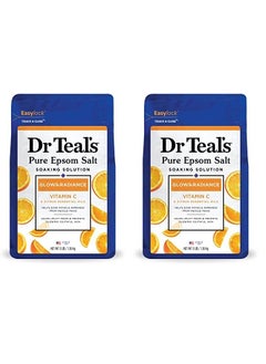 Dr Teals Salt Soak with Pure Epsom Salt Glow  Radiance with Vitamin C  Citrus Essential Oils 3 lbs Pack of 2