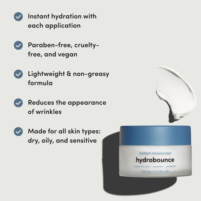 HIMS & HERS hers Hydrobounce Instant Moisturizer - Squalane Moisturizer Made for All Skin Types - Moisturizes, Smoothes Fine Lines - Contains Hyaluronic Acid, Squalane, and Probiotics - 1.7 fl Oz - Image 4