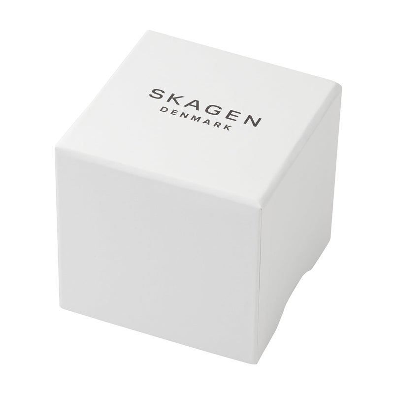 Skagen ساعة سكاجن للرجال بتصميم ثلاثي العقارب من الفولاذ المقاوم للصدأ الأسود وحزام جلد بني (الموديل: SKW6374) - Image 5