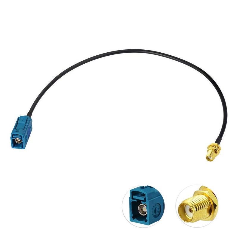Bingfu Fakra Z Female to SMA Female Vehicle Antenna Adapter Cable 30cm 12 inch for Car Stereo Android Head Unit GPS Navigation FM AM Radio Sirius XM Satellite Radio 4G LTE Telematics Bluetooth Module - Image 1