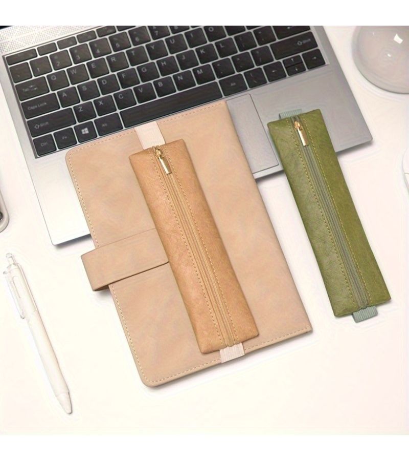 Silvery Lightweight Pen Case Elastic Closure Durable Pen Sleeve Fountain Pencil Ballpoint - Image 4