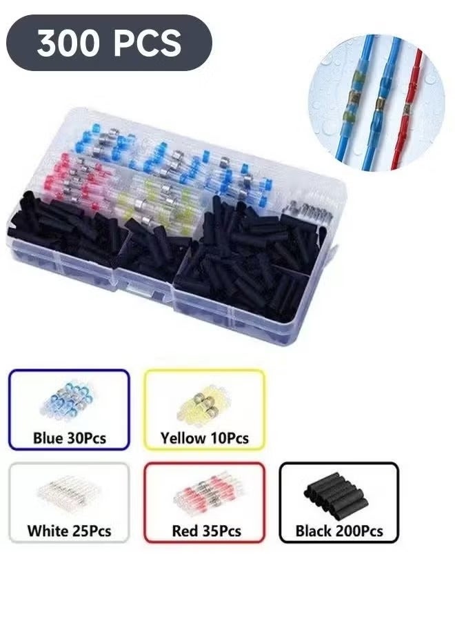 Geustos 300-Piece Water Proof Shockproof Heat Shrink Tubing, Electrical Wire Cable Wrap Assortment Electric Insulation Heat Shrink Tube Kit with Box, Industrial Heat-Shrink Tubing(5Colors) - Image 1